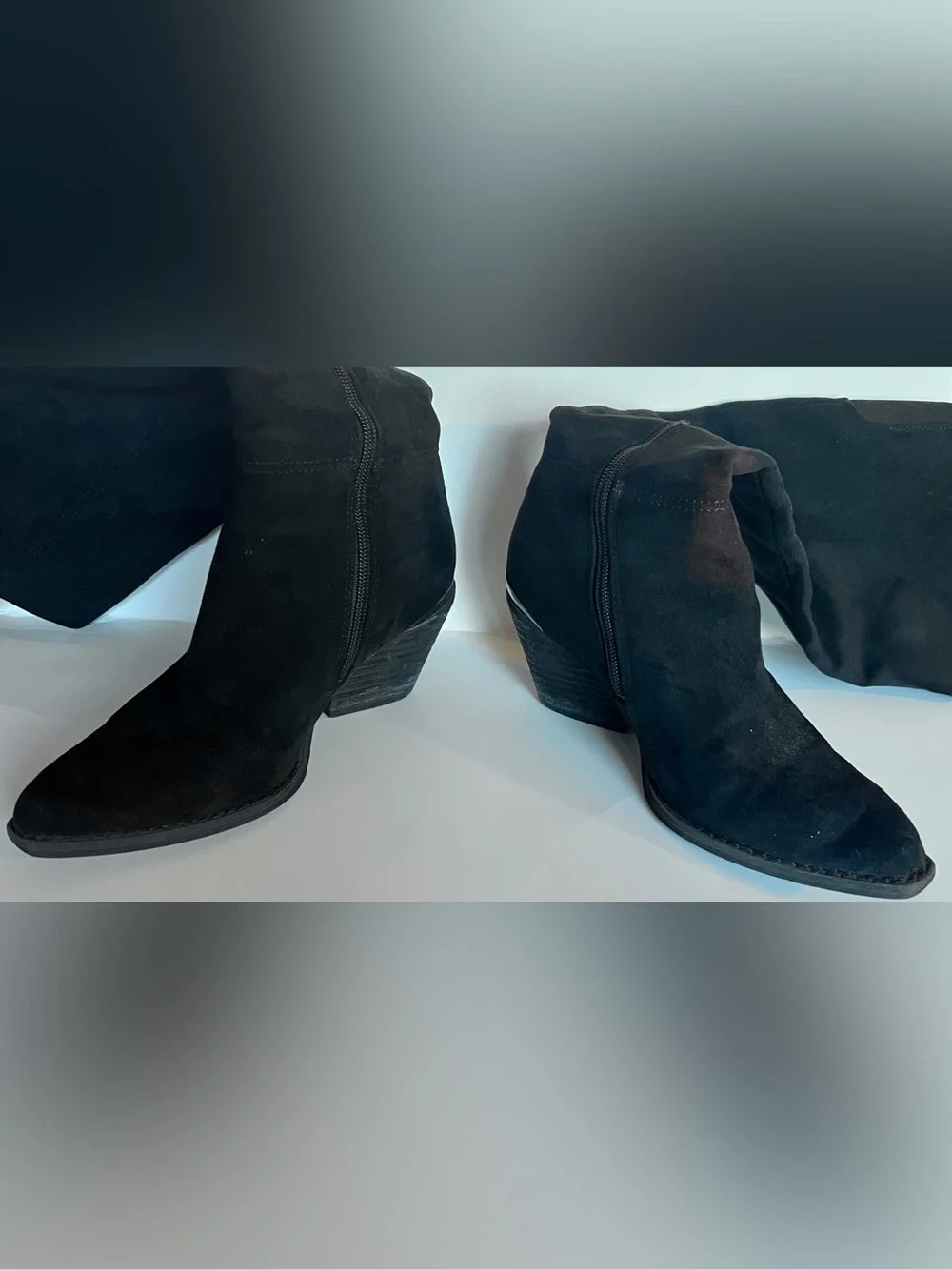 Black Over-the-Knee Suede Boots